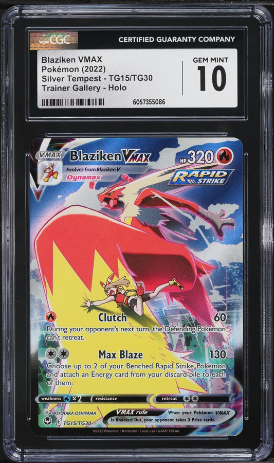 CGC 10 - Blaziken VMAX TG15/TG30 Silver Tempest Trainer Gallery Pokemon Gem Mint