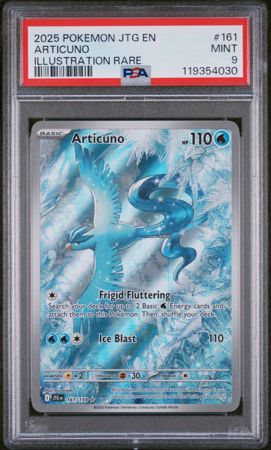 PSA 9 - Articuno 161/159 Illustration Rare - Journey Together Pokemon Mint