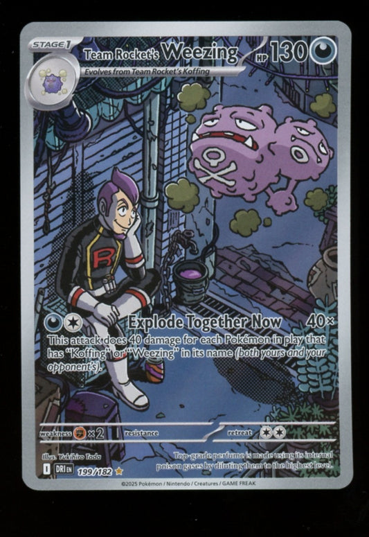 Team Rocket's Weezing 199/182 Illustration Rare - Pokemon Destined Rivals - NM