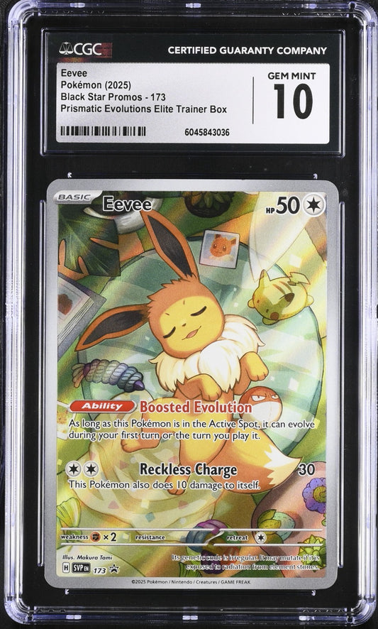 CGC 10  Eevee 173 SVP Black Star Promo Prismatic Evolutions ETB Pokemon Gem Mint