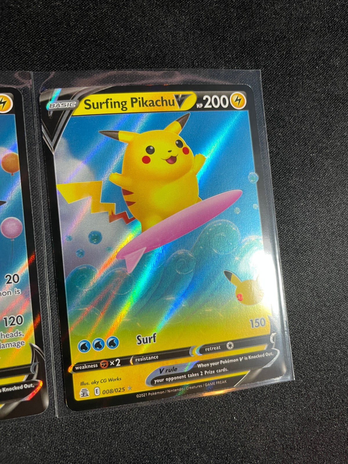Flying Pikachu V 006/025 & Surfing Pikachu V 008/025 - Celebrations Pokemon 25th