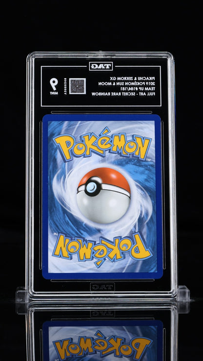 TAG 9 - Pikachu & Zekrom GX 184/181 Secret Rare  Pokemon Sun & Moon Team Up 2019