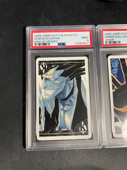RESERVED PSA 8/9 Lot Kenpachi Grimmjow & Yoruichi Bleach Jump Festa 2006 Poker