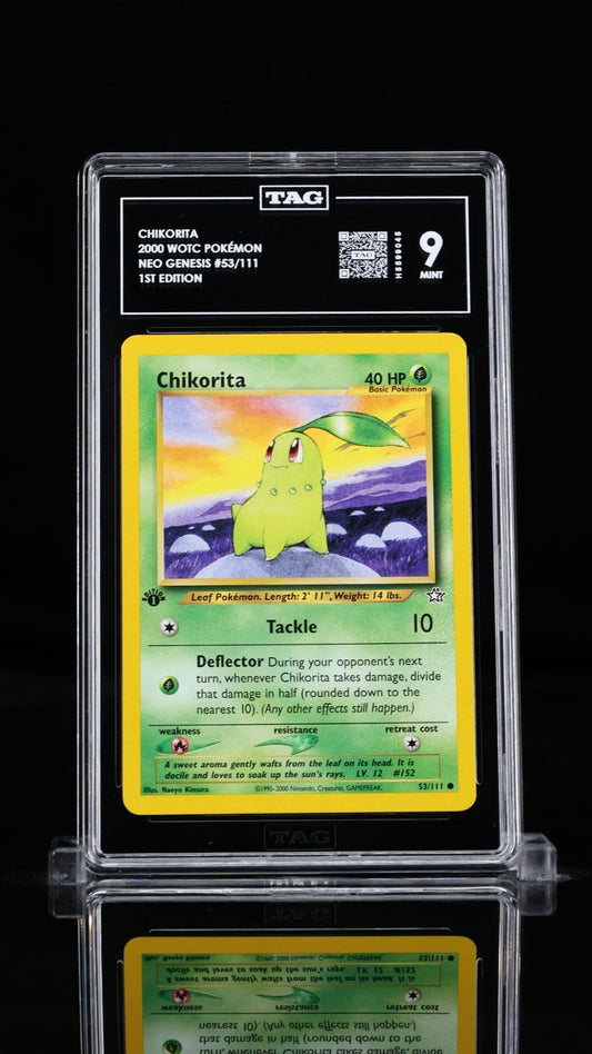 TAG 9 - Chikorita 53/111 1st Edition Common - Pokemon Neo Genesis WOTC Vintage