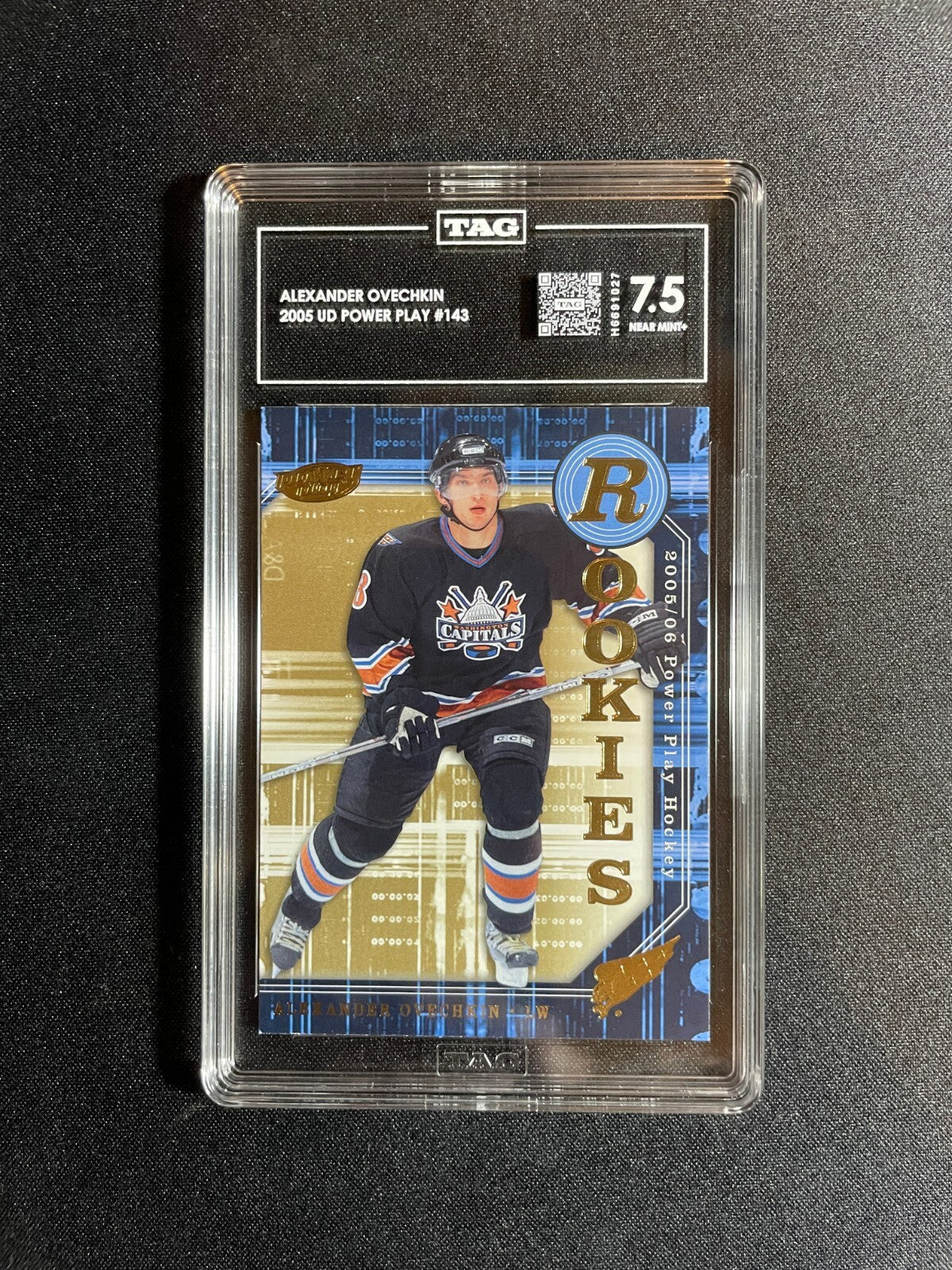 TAG 7.5 - Alexander Ovechkin #143 Rookie RC 2005-06 Upper Deck Power Play Hockey