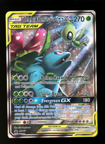 Celebi & Venusaur GX SM167 Black Star Promo - Tag Team Tins Pokemon Sun Moon  LP