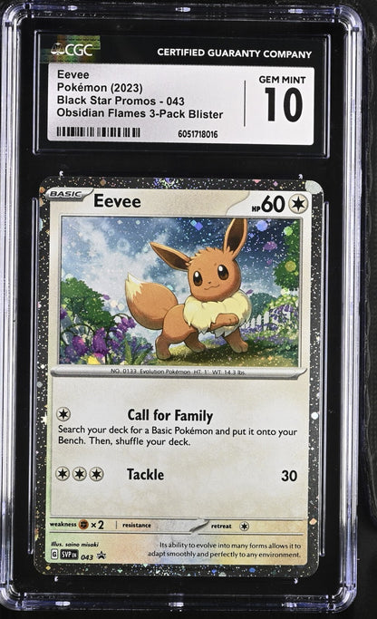 CGC 10 - Eevee 043 SVP Cosmos Holo Black Star Promo Pokemon S&V Obsidian Flames