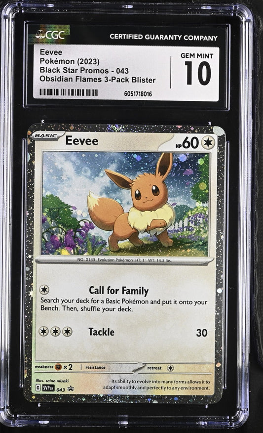 CGC 10 - Eevee 043 SVP Cosmos Holo Black Star Promo Pokemon S&V Obsidian Flames