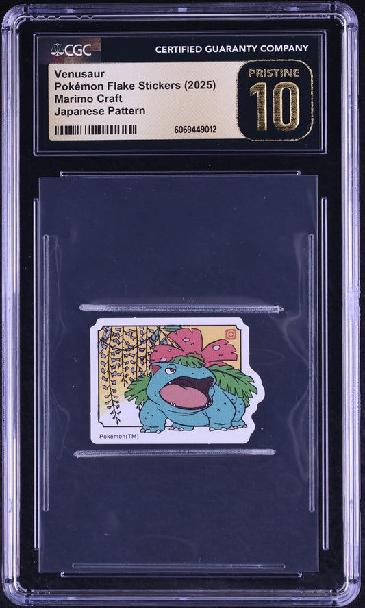 CGC 10 Pristine - Venusaur Japanese Pattern Sticker - Pokemon Marimo Craft 2025