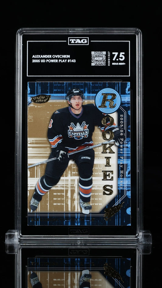 TAG 7.5 - Alexander Ovechkin #143 Rookie RC 2005-06 Upper Deck Power Play Hockey