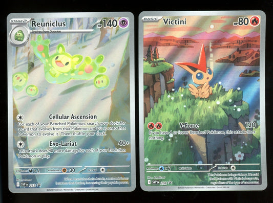 Victini 208 SVP & Reuniclus 212 SVP Promos - Pokemon Black Bolt White Flare - NM