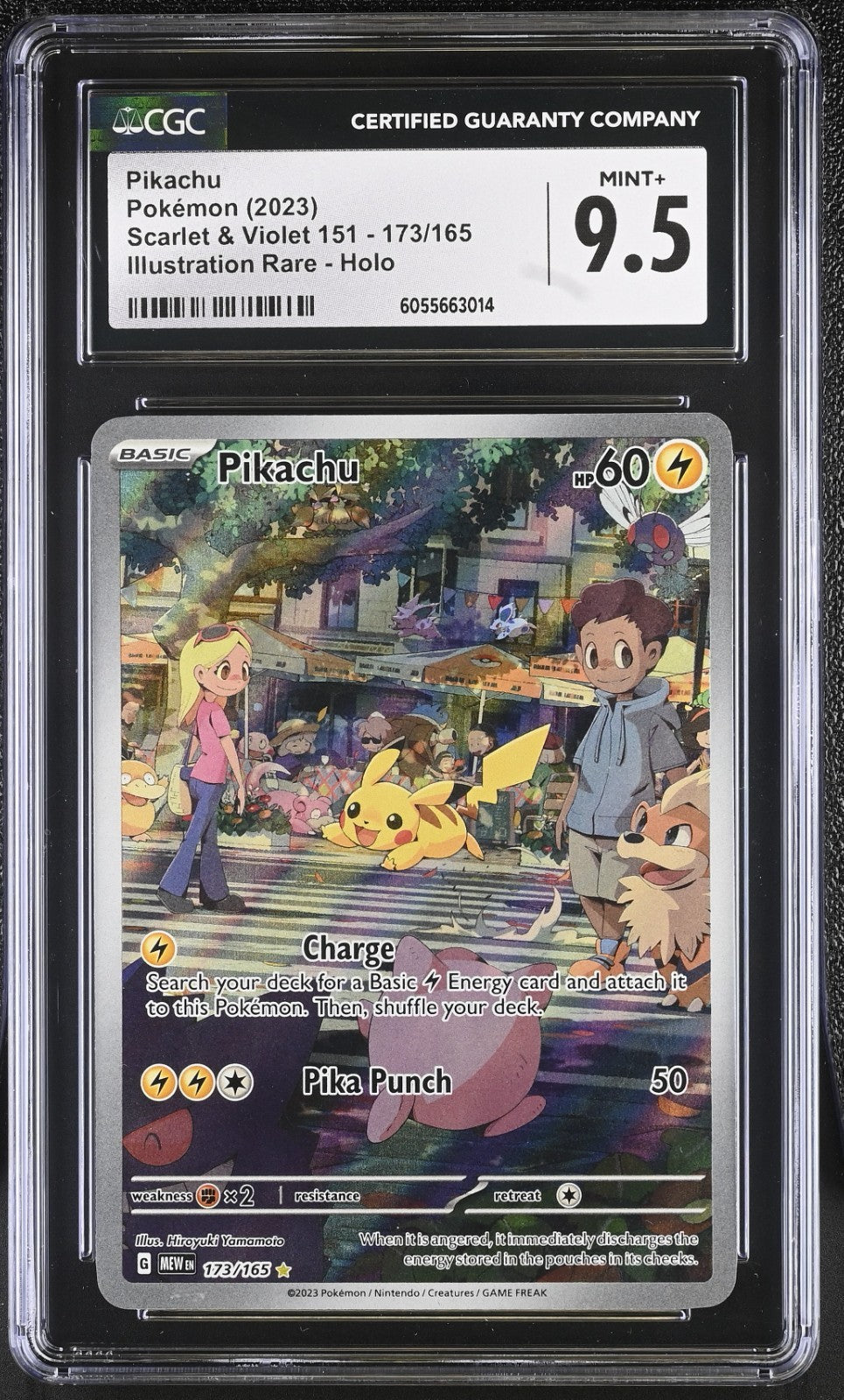 CGC 9.5 - Pikachu 173/165 Illustration Rare Pokemon 151 Scarlet & Violet ENGLISH
