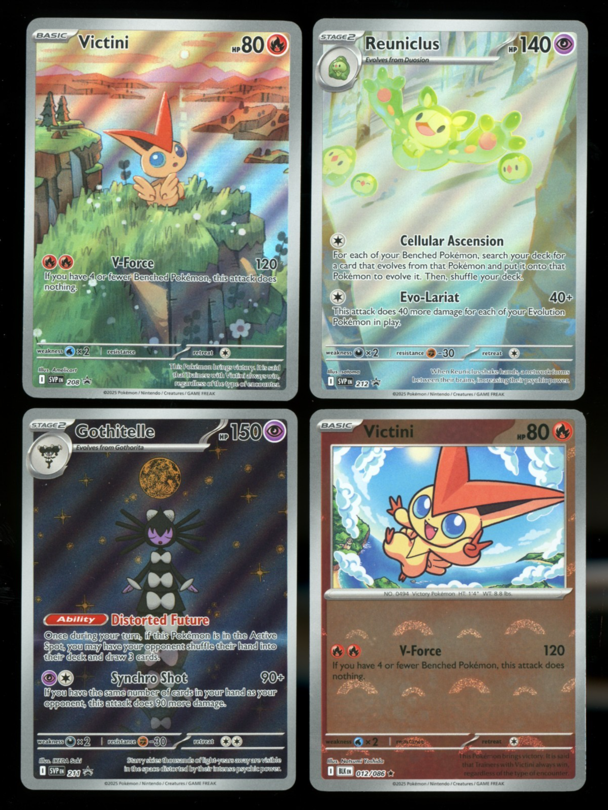 Victini 208 Reuniclus 212 Gothitelle 211 SVP Promos - Pokemon Black & White - NM