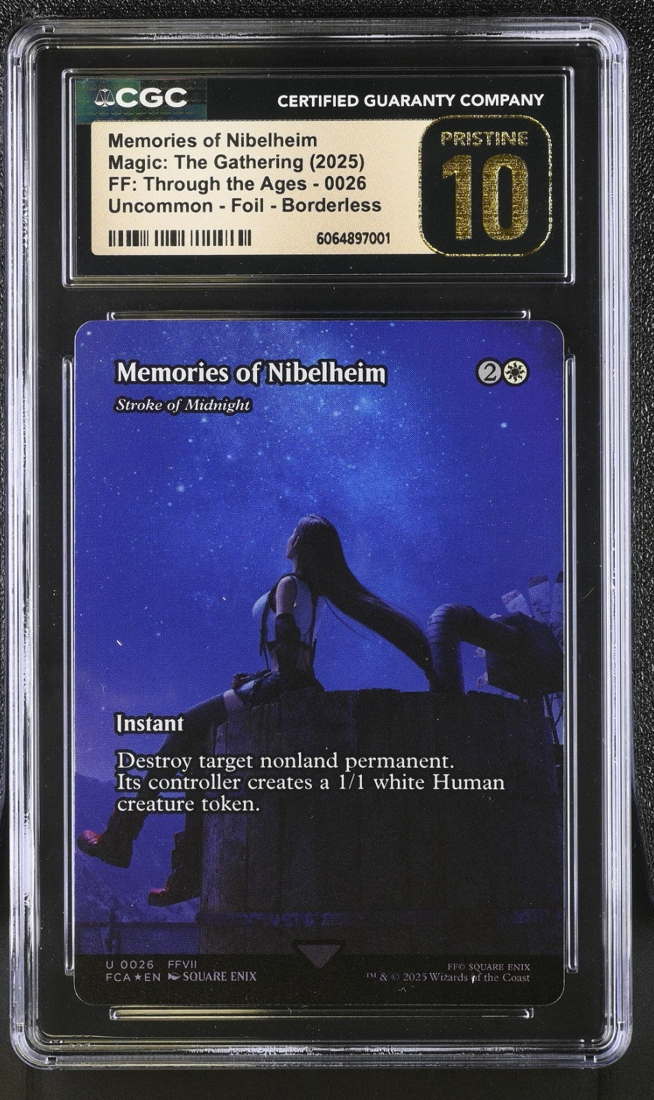 CGC 10 Pristine  Tifa Memories of Nibelheim 0026 Foil Showcase Final Fantasy MTG