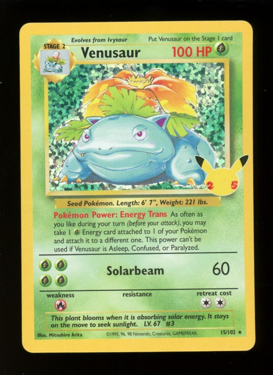 Venusaur 15/102 Holo Rare - Celebrations Classic Collection Pokemon 25th - NM